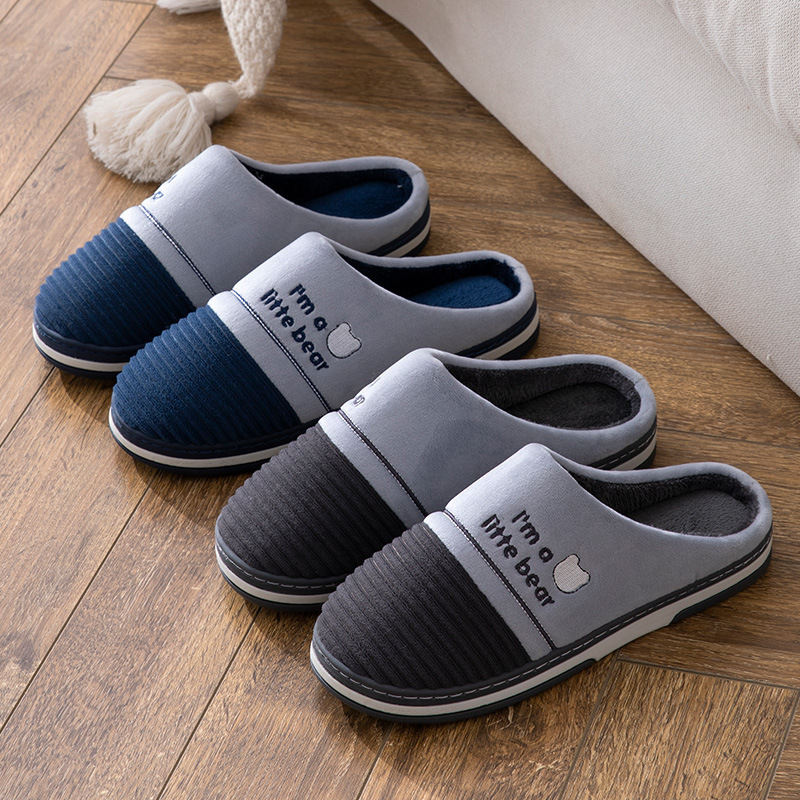 Plus Size Men's Slippers Indoor Warm Non Slip Cotton Slippers foto 3