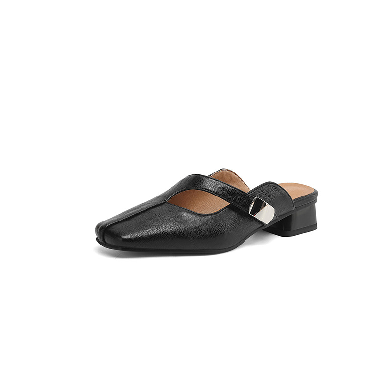 Leisure Low Heel British Style Square Head Outdoor Slippers foto 4