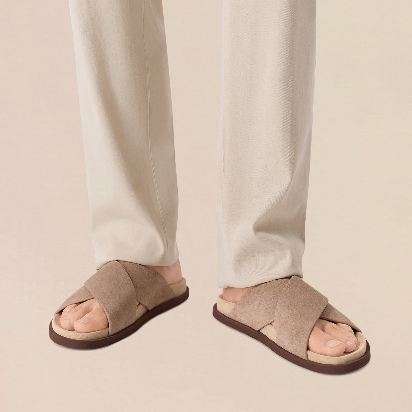 Mens Breathable Thick-soled Beach Flip-flops foto 3