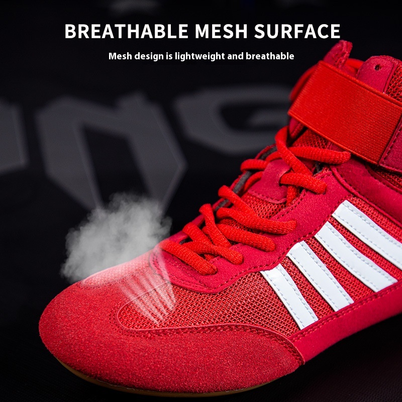 Professional Boxing Shoe Competition Training Men's Wrestling Shoes Weightlifting Squat Shoes foto 3