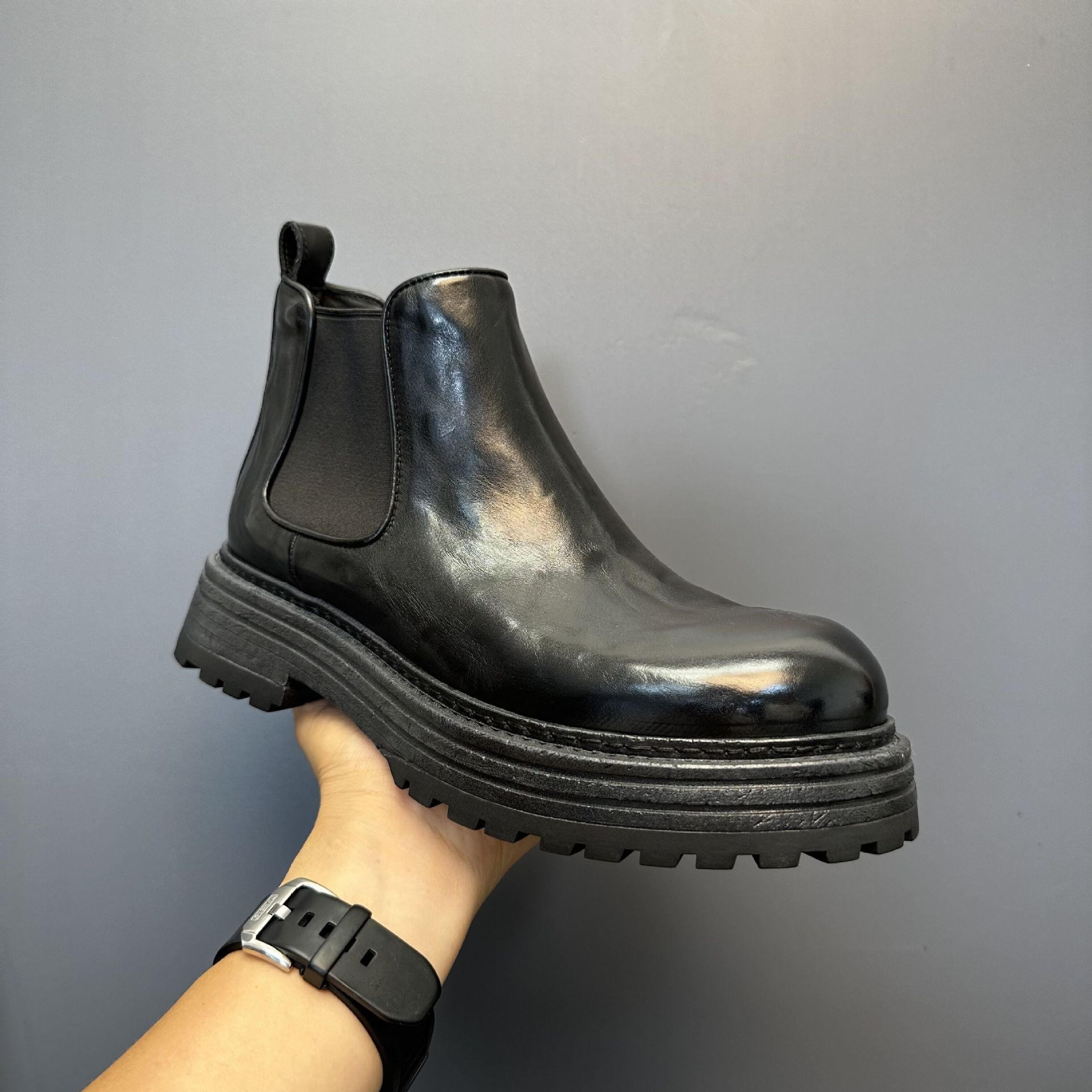 Men's Genuine Leather Retro Horse Leather High-top Martin Boots foto 4