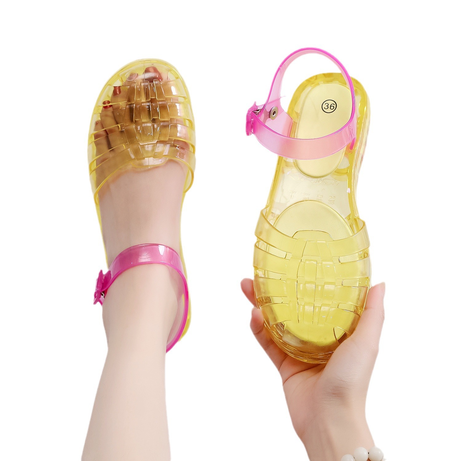 Women's Fashion Hollowed-out Beach Flat Sandals foto 5
