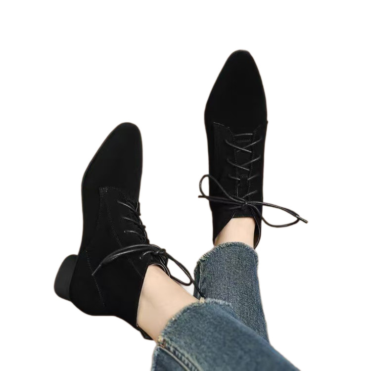 Autumn And Winter Maillard Matte Temperament Pointed Low-heel Ankle Boots For Women foto 5
