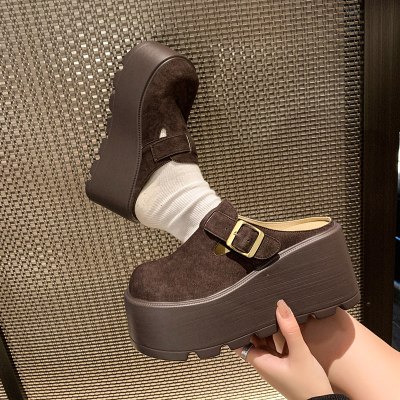Wedge-toe Closed-toe Women's Outdoor Half Slippers foto 4