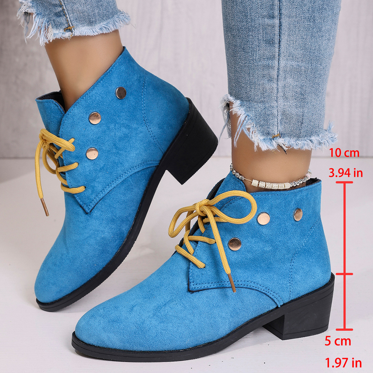 Cross-border Large-size Chunky-heeled Thick-soled Ankle Boots foto 5