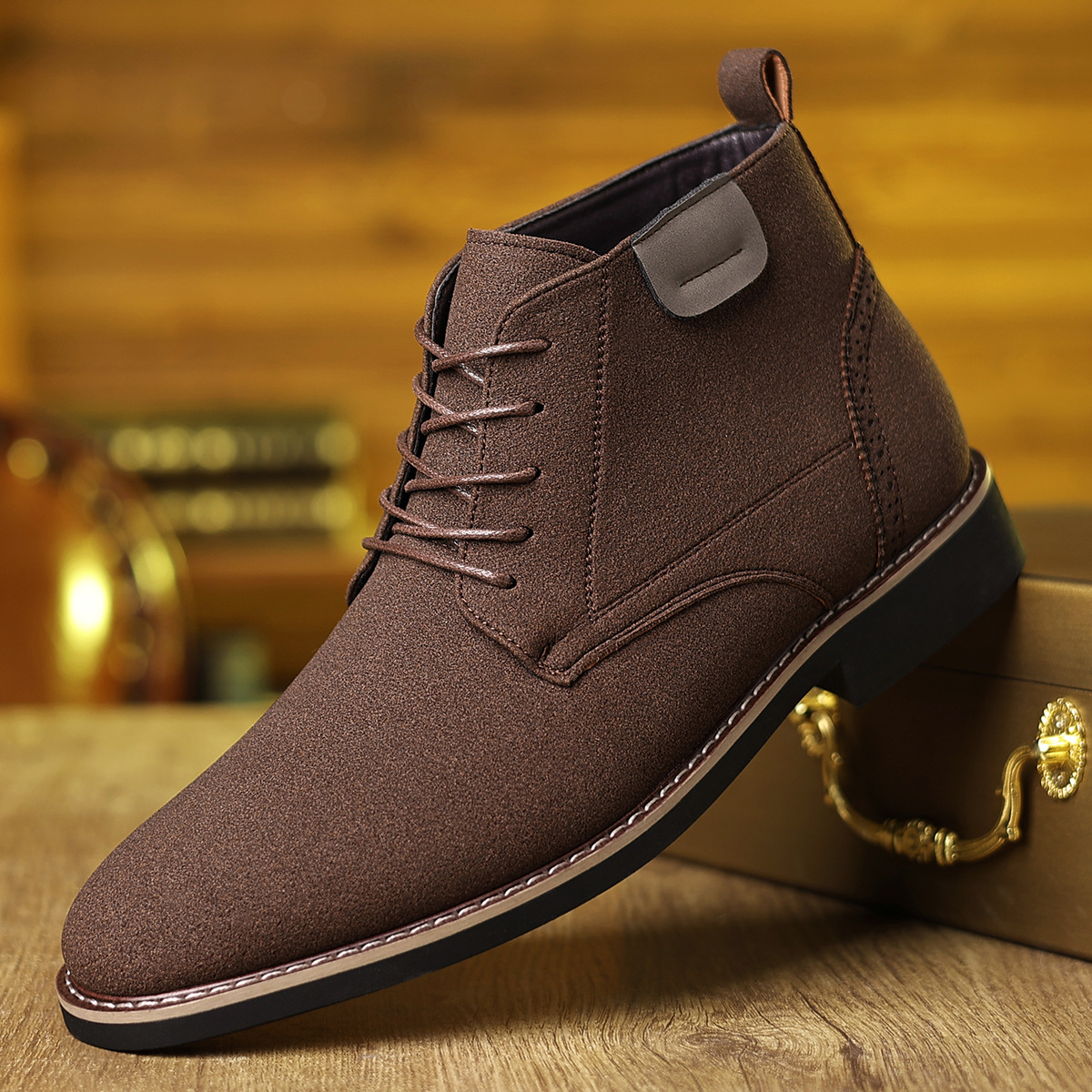 Martin Boots Men's British Style High-top Leather Shoes foto 3