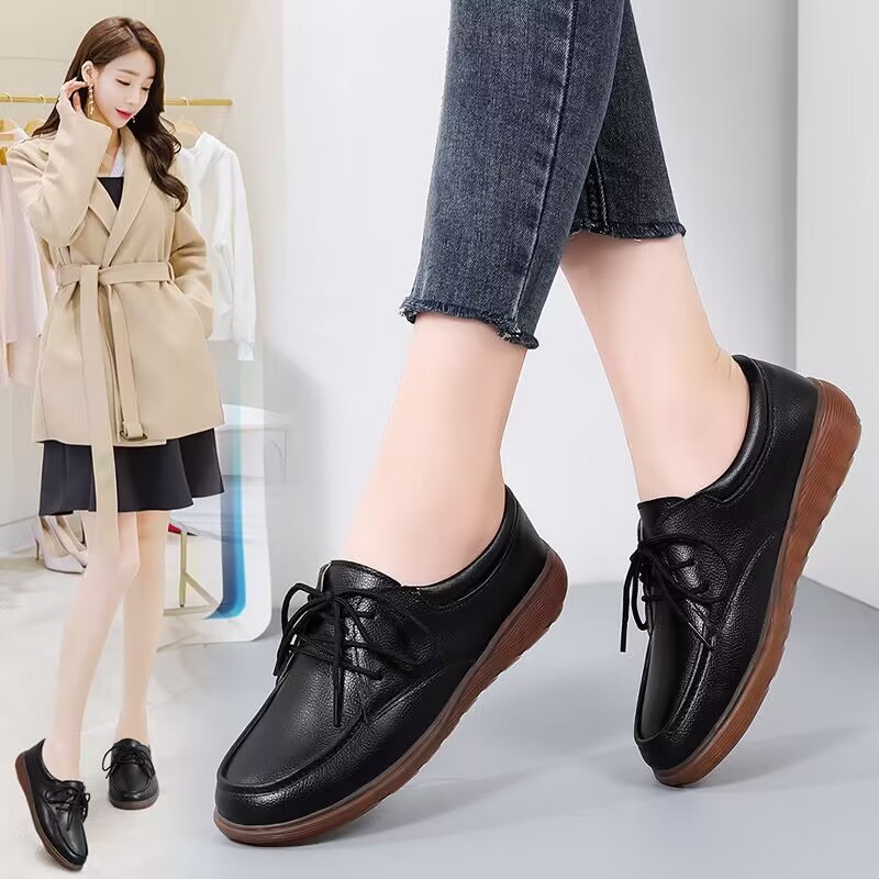 Small Leather Shoes Plus Size Round Toe Flat Bottom foto 3