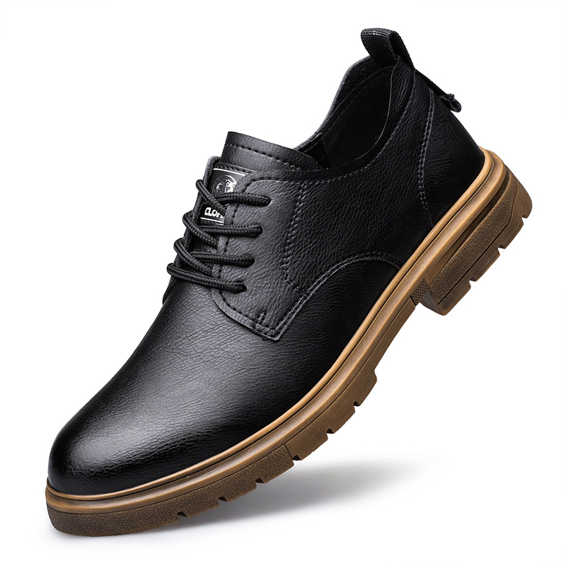 Cowhide Men's Business Platform Big Head Shoes foto 4
