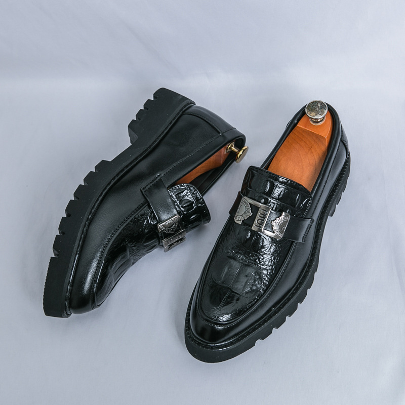 Thick Bottom Slip-on Business Casual Leather Shoes foto 4