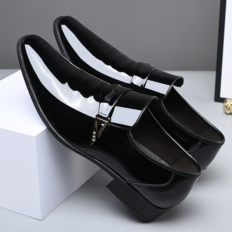 Leather Men's Classic Casual Leather Shoes Pointed Toe All-matching British Style Leather Shoes Wear-resistant foto 3
