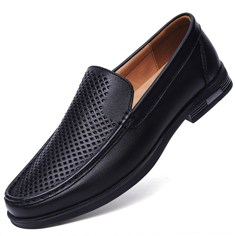 Authentic Leather Loafers Soft Bottom Breathable Lazy Wild Business Shoes foto 2