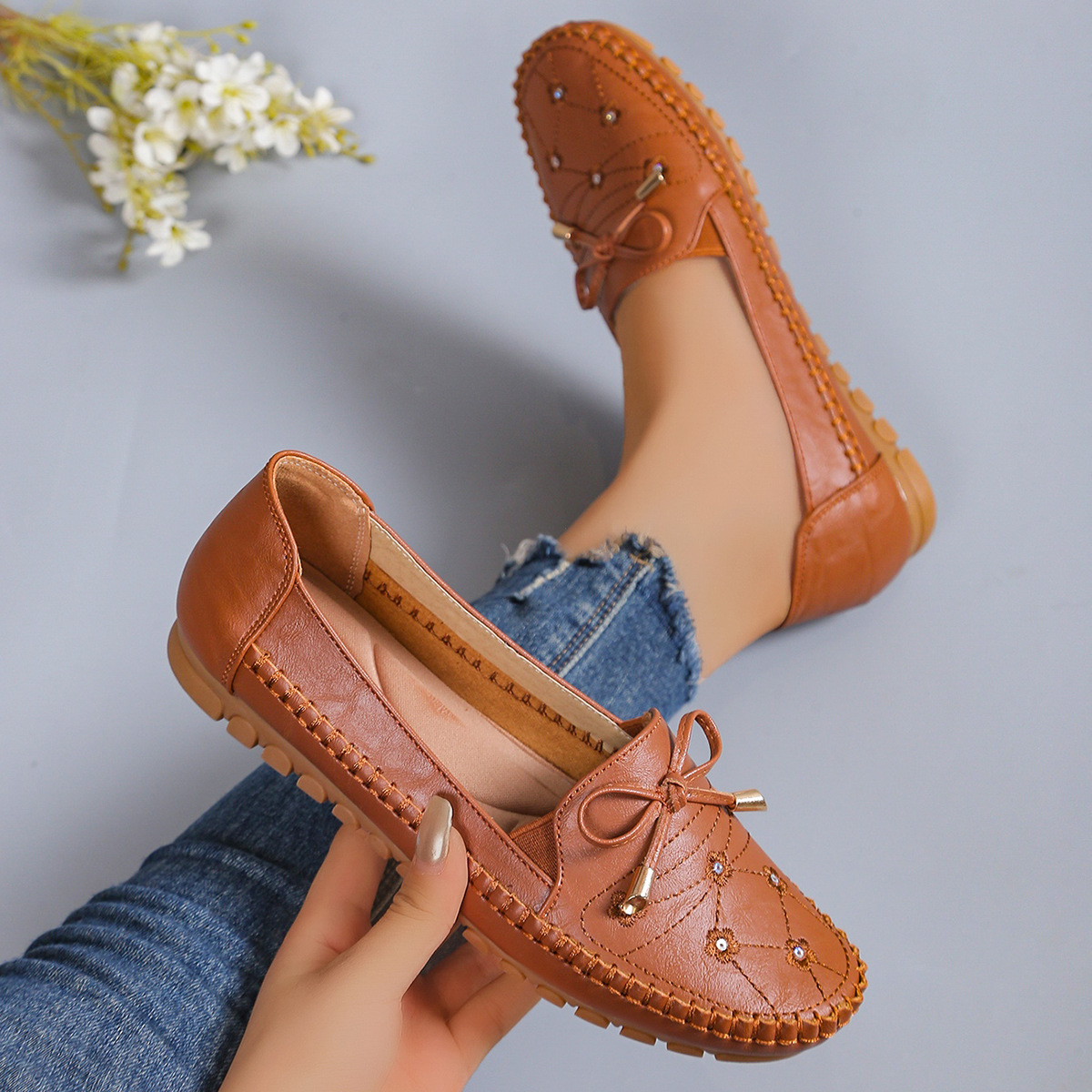 Womens Fashionable Casual Flat Loafers foto 2