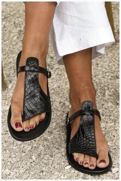 Women's Buckle Large Size Flat Bottom Sandals foto 3
