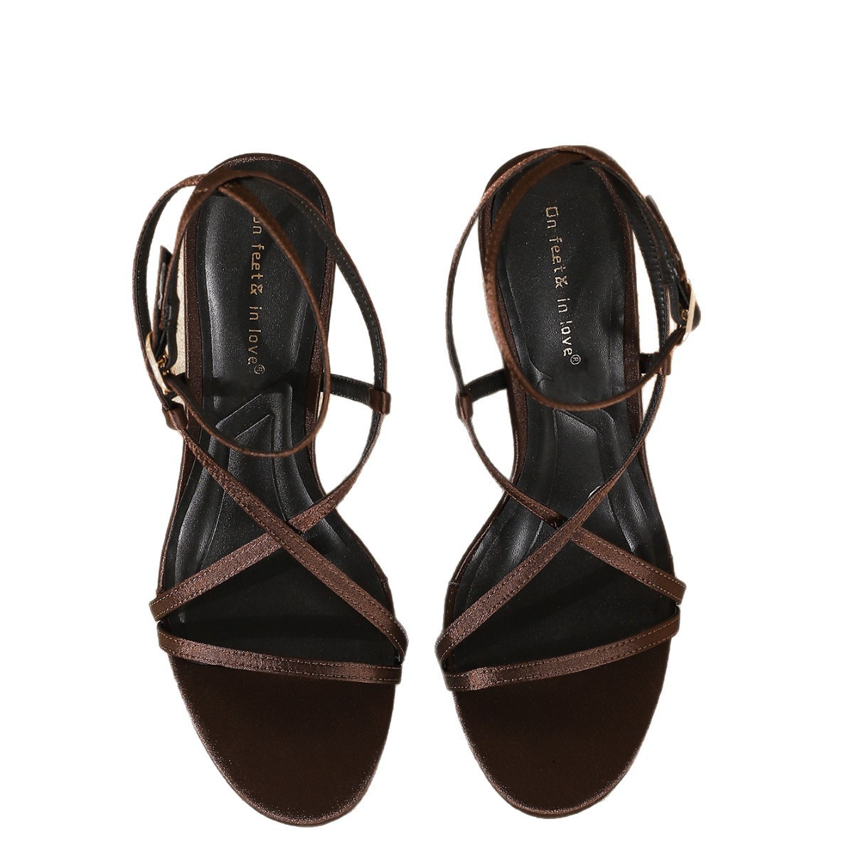 New High Heel Women's Shoes Thin Cross Straps With Roman Stiletto Heel foto 5
