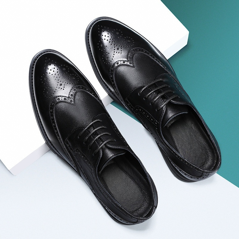 Fashion New Brogue Leather Shoes Men foto 4