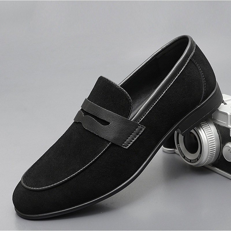 Korean Breathable Brogue Hair Stylist Pointed Men's Shoes foto 4