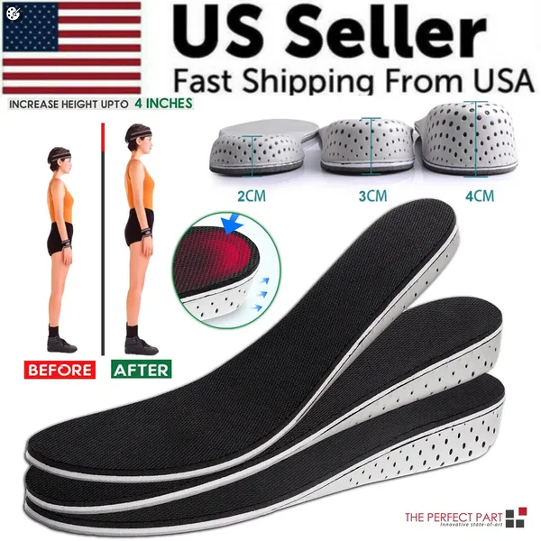 Men Women Invisible Height Increase Insoles Heel Lift Taller Shoe Inserts Pad US foto 3