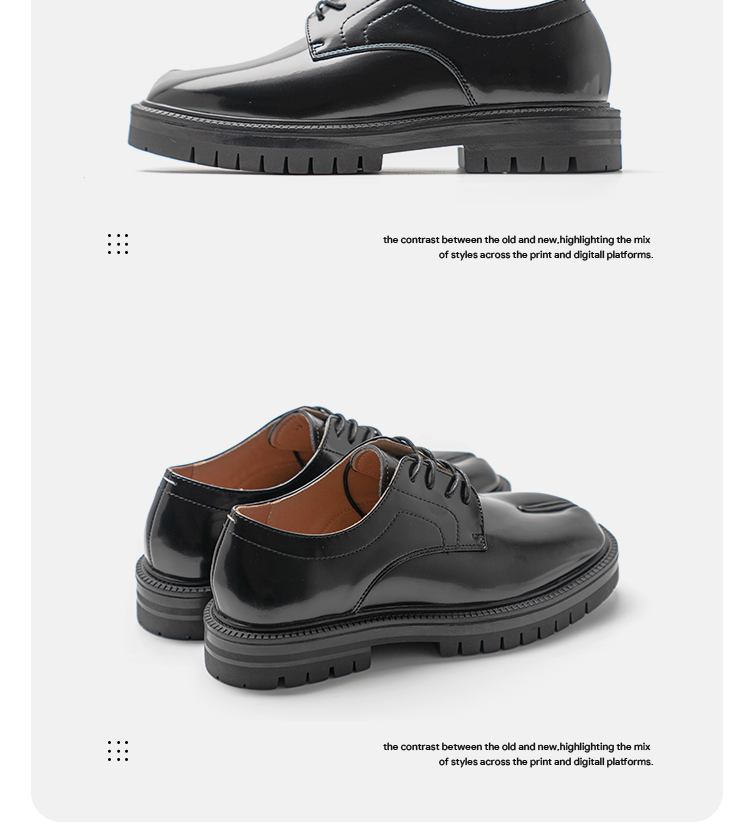 Personalized Low Cut Thick Sole Casual Split Toe Leather Shoes foto 5