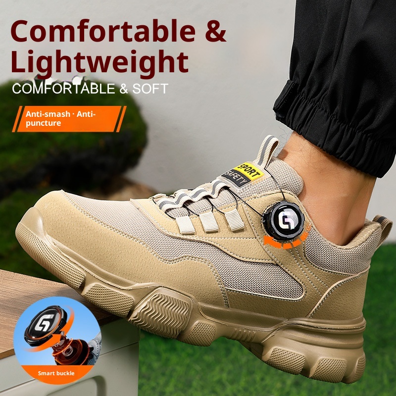 Smart Buckle Labor Protection Anti-smash Steel Toe Protective Shoes foto 4