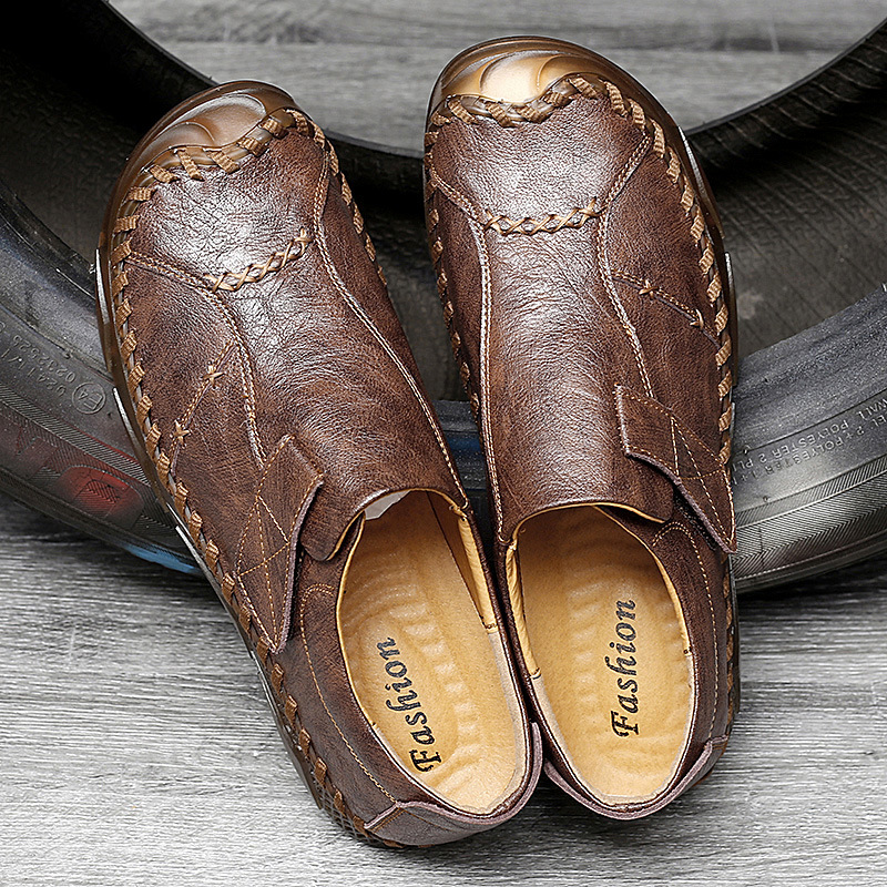 Handmade Genuine Leather Men's Casual Shoes Outdoor Fashion All-matching foto 5