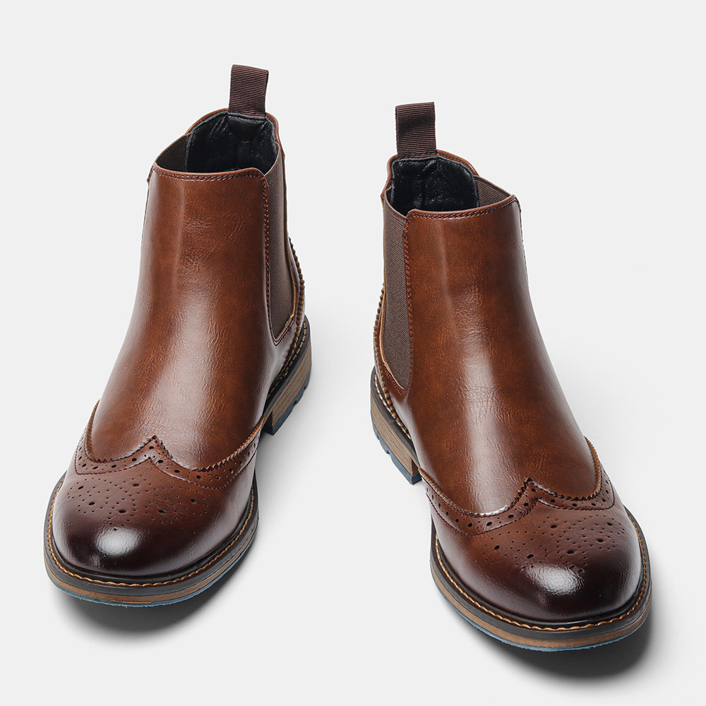 Mid-top Carved Casual Men's Shoes Brogue Retro foto 5