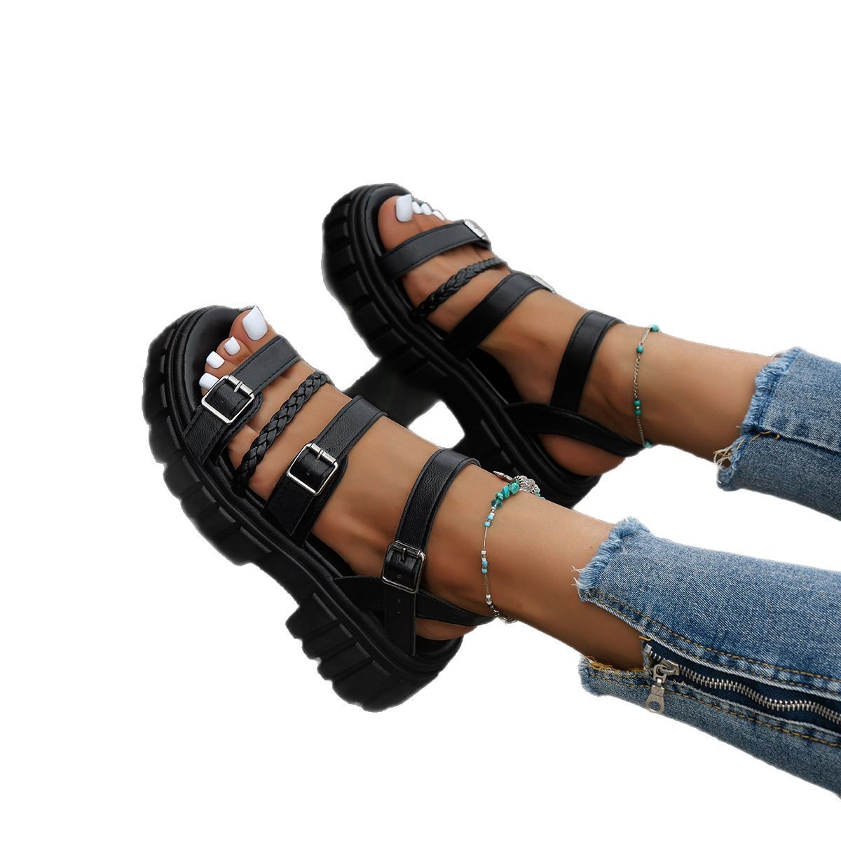 Women's Sponge Cake Thick-soled Open-toe Sandals foto 5