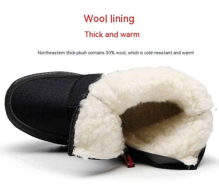 Thickened Fleece-lined Warm Elderly Short Non-slip Big Cotton Shoes foto 3