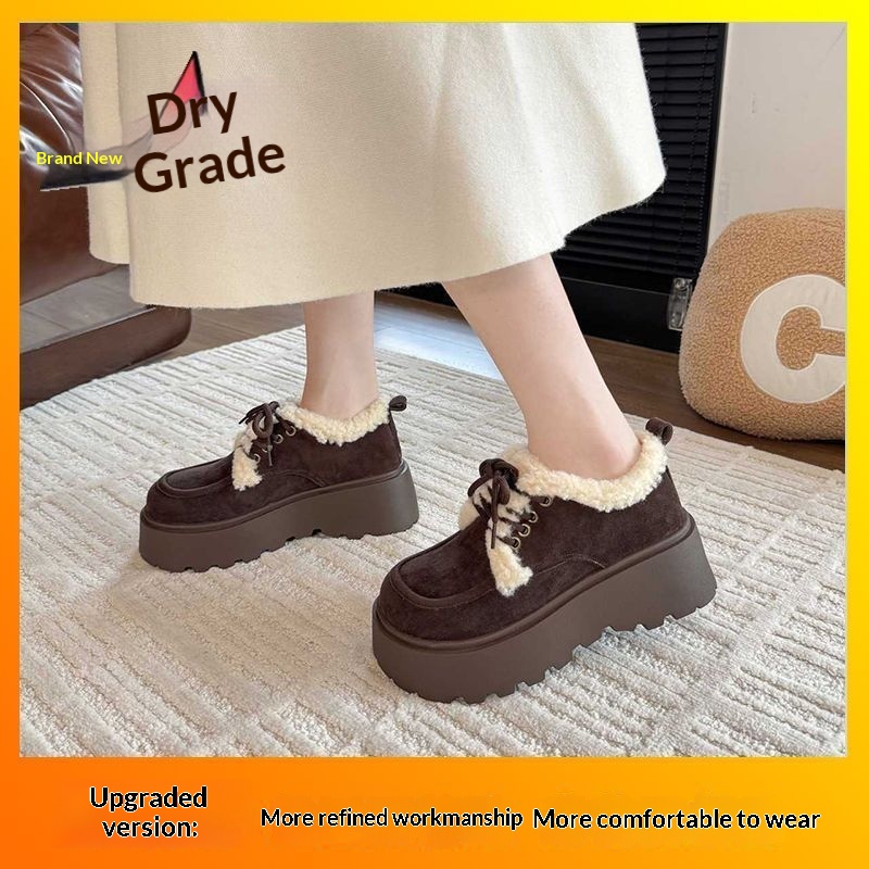 Fleece-lined, Thick Cotton Shoes With A Chunky Sole foto 3
