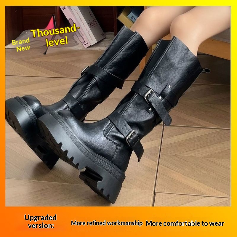Women's Multi Functional Belt Buckle Long Boots foto 2