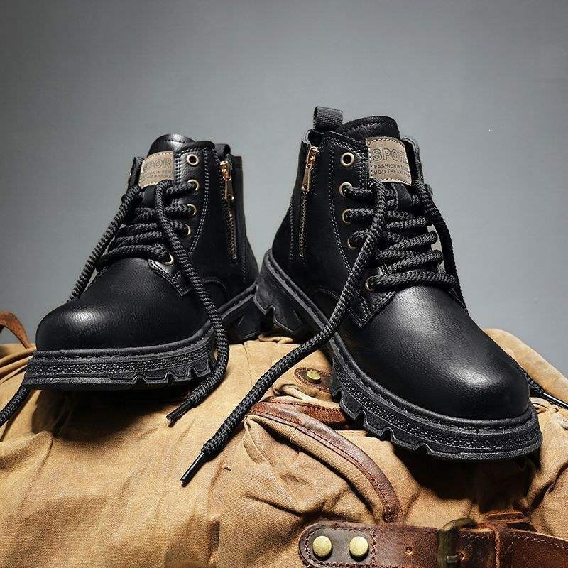 Men's Spring Casual High-top Leather Boots foto 2