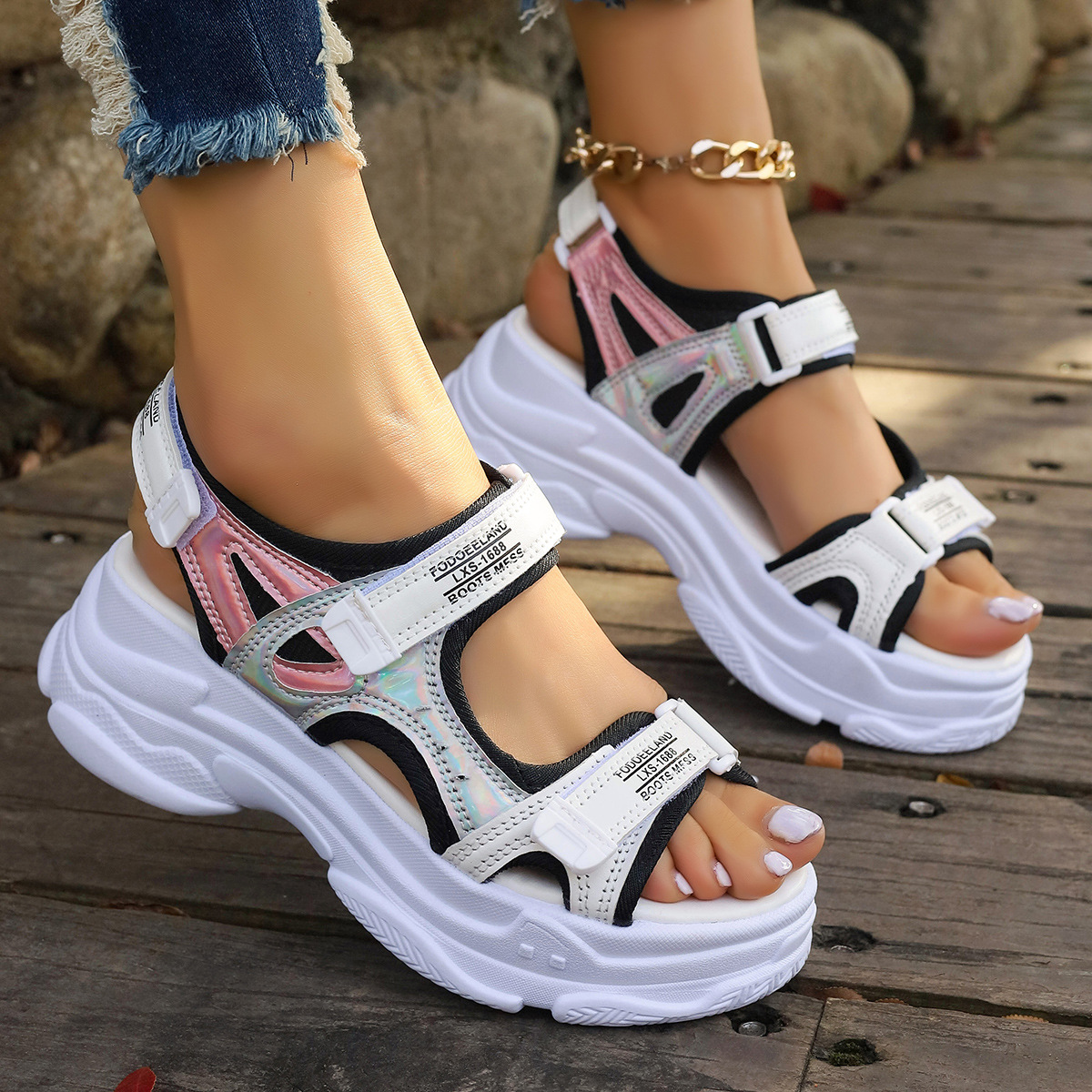 Roman Sandals Women's Summer Platform Casual Sports Sandals foto 5