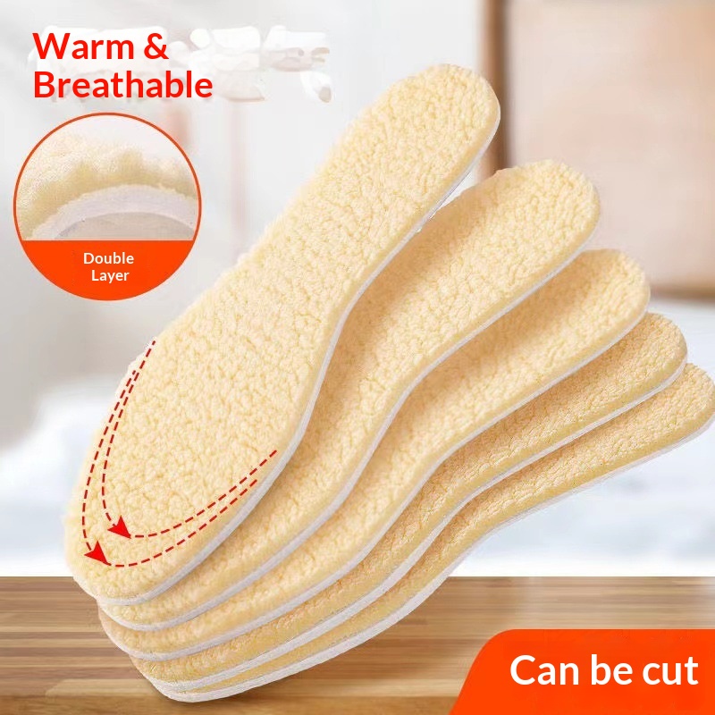 Winter Fleece-lined Extra-thick And Cuttable Wool Insoles foto 2
