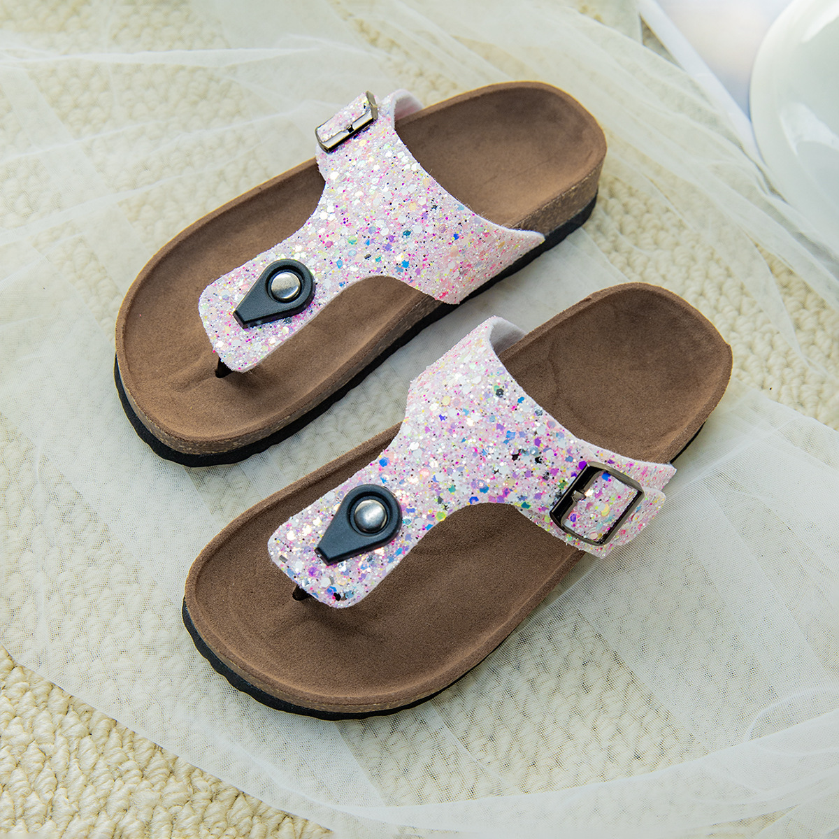 Cork Flip-flops Couples Shoes Beach Outdoor Slippers foto 5