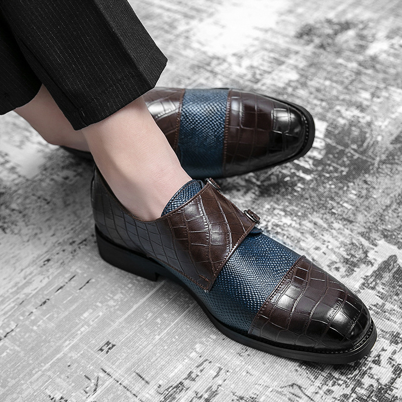 Double Buckle Plus Size Business Men's Casual Leather Shoes foto 4