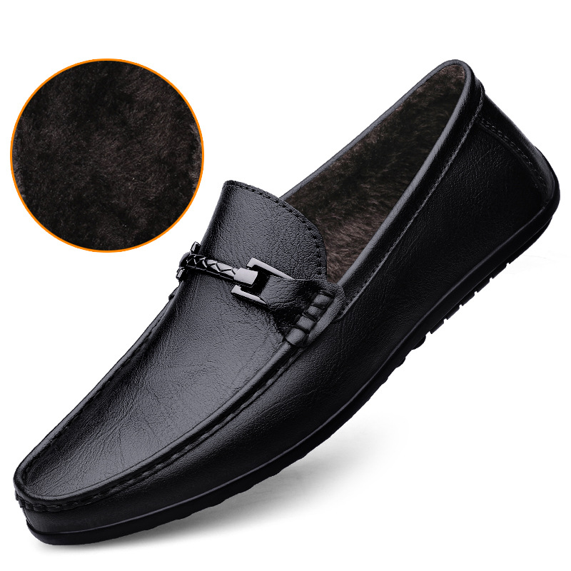 Men's One Pedal Genuine Leather High-grade Soft Soled Flats Casual foto 4