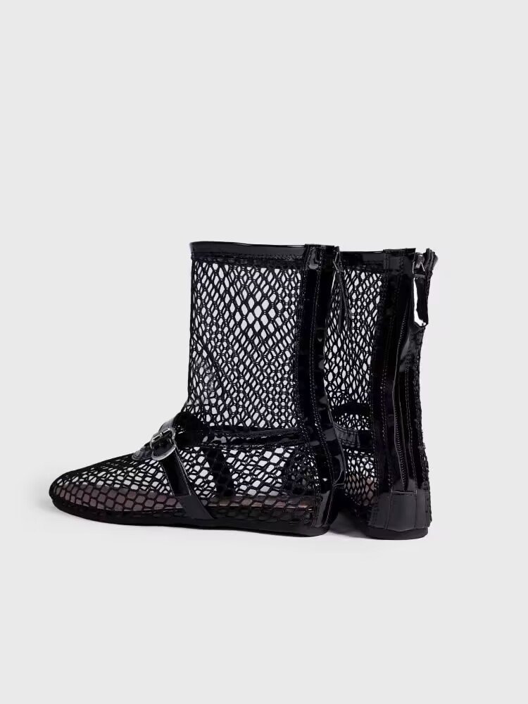 Metal Buckle With Back Zipper Ballet Women's Shoes High Top Fashion Shoes foto 4
