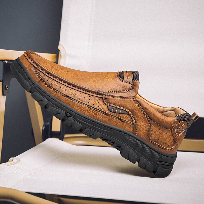 Casual Leather Shoes Comfortable Breathable Daily Casual Shoes foto 3