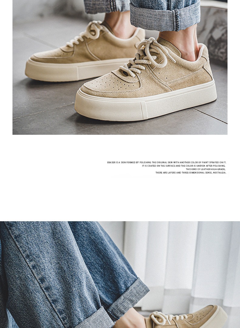 Harajuku Style For Students Sports Casual Lace-up Suede Shoes