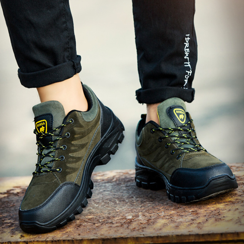 Men's Hiking Work Shoes Casual Breathable Lace-up Sneakers Outdoor Running Sports Shoes foto 3