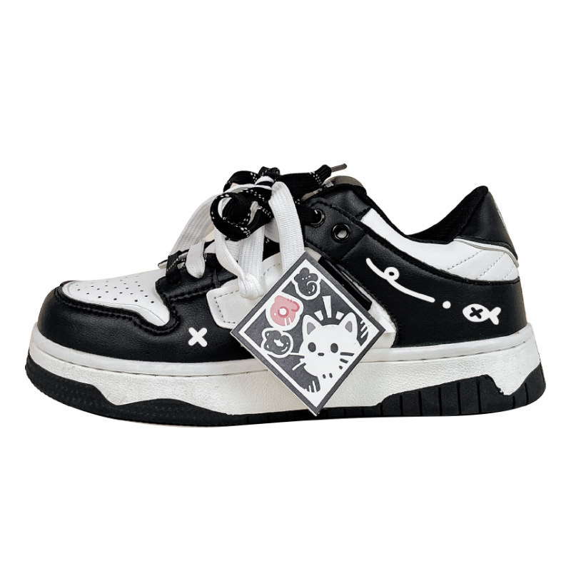 Black And White Board Shoes Women's All-match foto 3