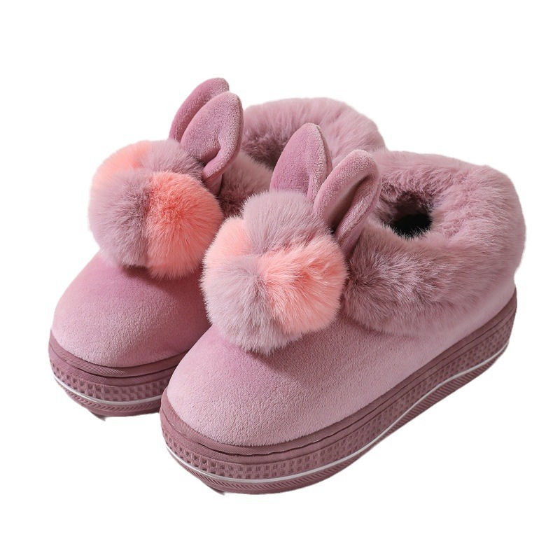 Winter High Heel Thick-soled Cotton Slippers foto 5