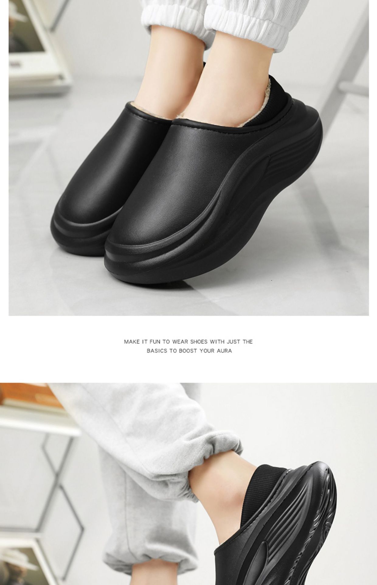 Cotton Slippers Men's Winter Bag Heel Fleece-lined foto 4