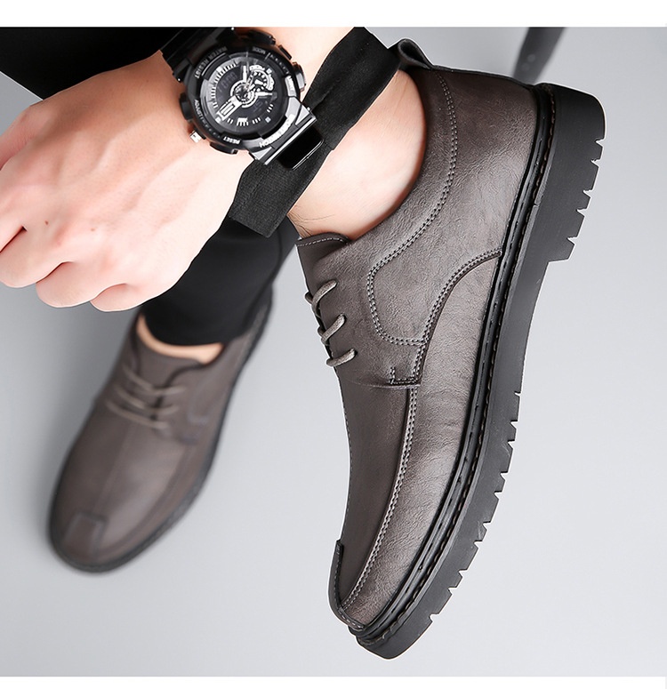 Men's Business Casual Leather Shoes Retro Trendy Youth foto 2