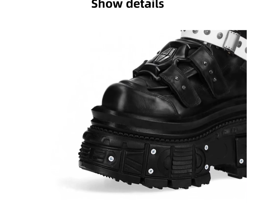 Female Punk Platform Studded Motorcycle Boots foto 4