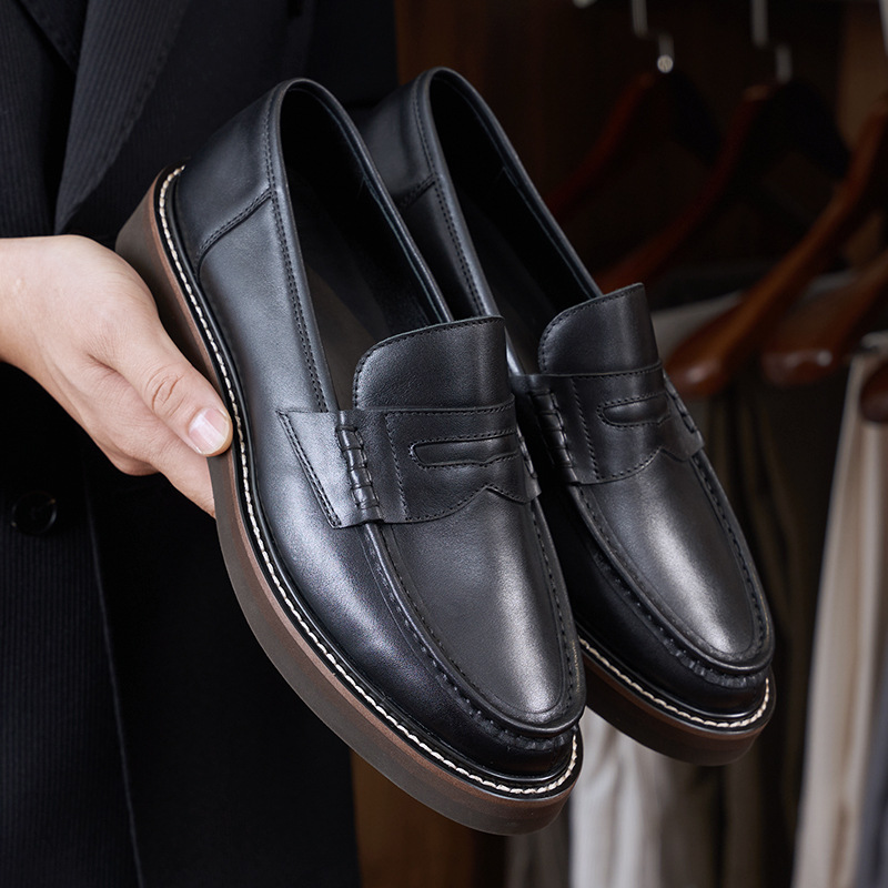 Comfortable Breathable Commuter Business Casual Leather Shoes Men foto 3