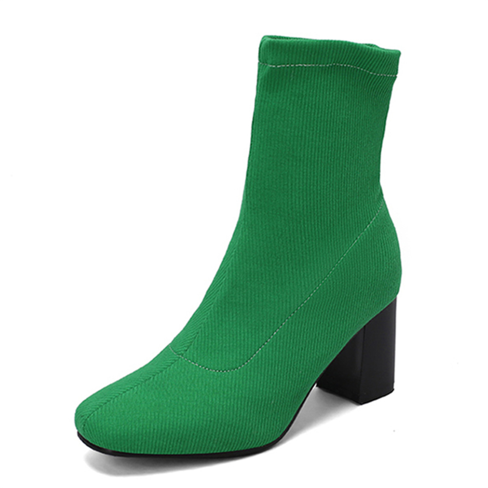 Womens Colorful Stretch Fabric Ankle Boots foto 3
