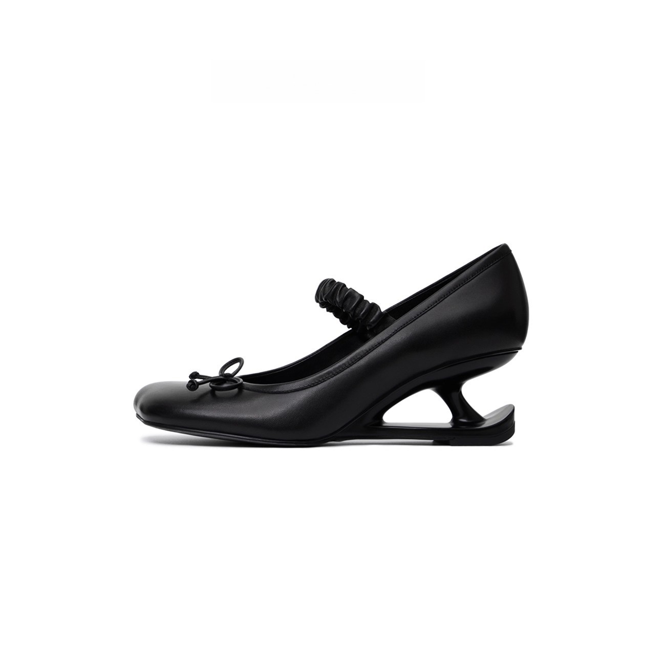 Womens Square Heel Shoes With Bow Accent foto 2