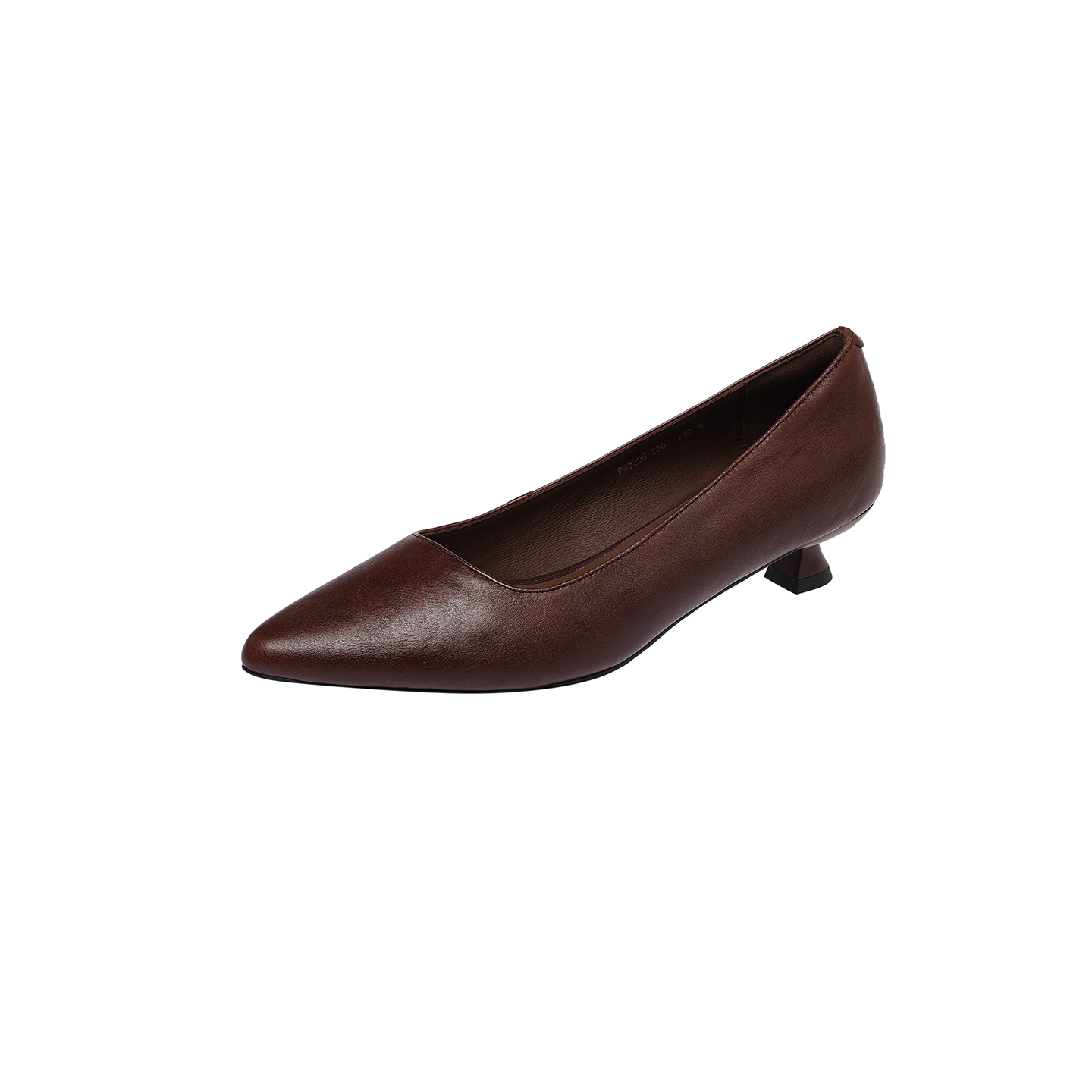 Women's Washed Full-Grain Cowhide Kitten Heel Pumps, Pointed Toe Handcrafted Leather Office Shoes foto 5