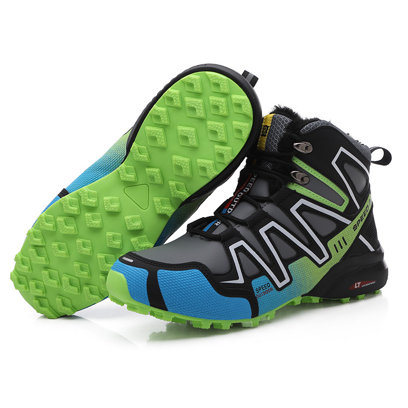 Winter Outdoors Snow Boots High-top Velvet Thermal Off-road Thickened Lightweight Mountaineering Men's Cotton Shoes foto 5