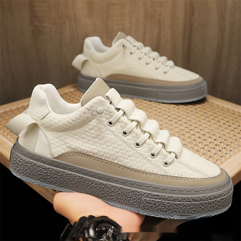Elastic Leather Casual Running Shoes Trendy Sports foto 3